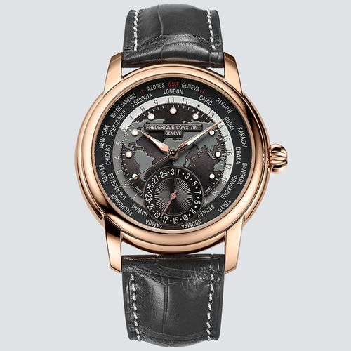 Frederique Constant Reloj Classic Worldtimer Manufacture Oro Rosa 42mm