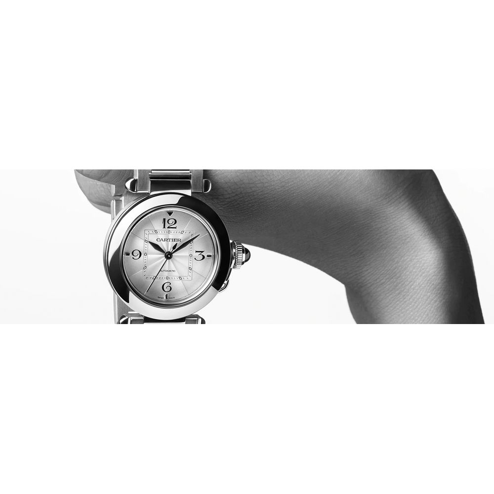 Cartier Reloj Pasha Brazalete de Metal y Correa de Piel de Caimán Azul