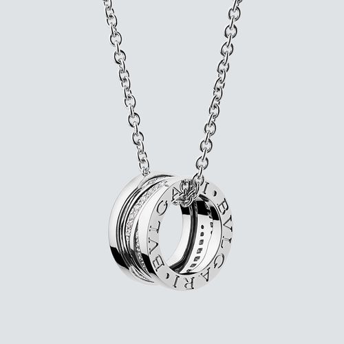 Bulgari Collar B.ZERO1 de Diamantes en la Espiral en Oro Blanco 18k