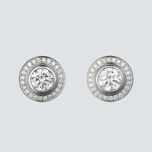 Aretes con diamantes Oro Blanco 18k - plazavendome