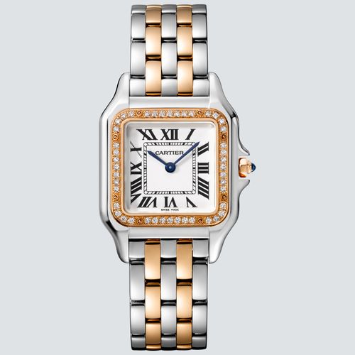 Cartier Reloj PANTHÈRE Acero Oro Rosa 18k y Diamantes 27mm x 37mm