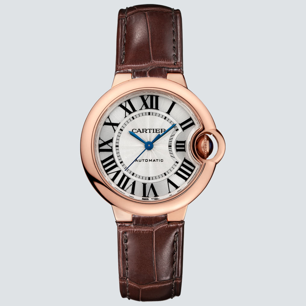 Cartier Reloj Ballon Bleu Oro 18k Correa de Cuero 33mm -