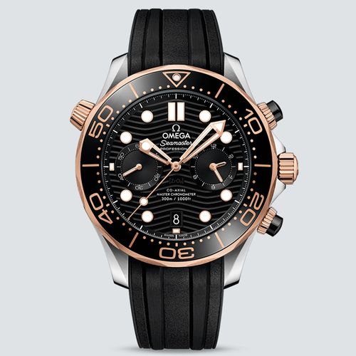 Omega Reloj Seamaster Diver 300m Co‑Axial Master Chronometer Chronograph Acero y Oro Sedna 44mm