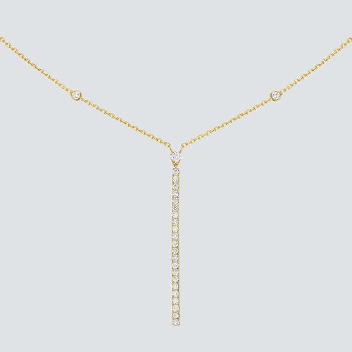 Messika Collar GATSBY VERTICAL BAR Oro Amarillo y Diamante