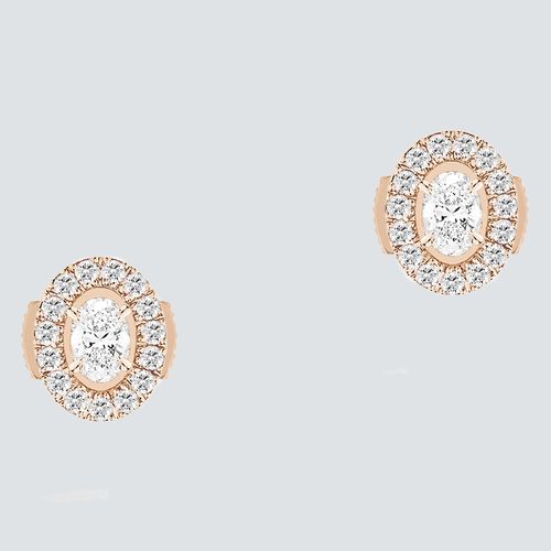 Messika Aretes Pair of Glam Azone Studs Oro Rosa y Diamantes