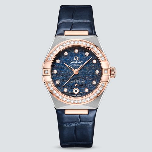 Omega Reloj Constellation Co-Axial Master Chronometer Aventurine Dial Azul 29mm