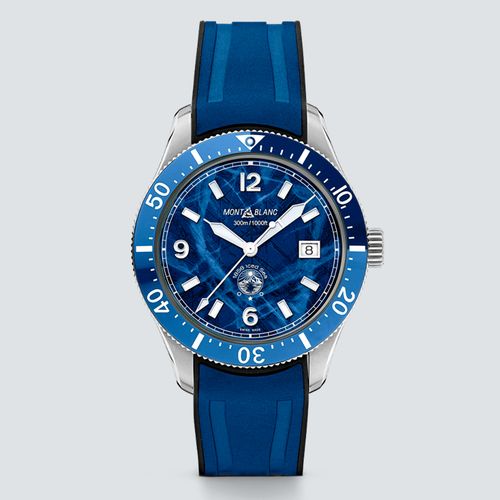 Montblanc Reloj 1858 Iced Sea Automatic Date Dial Azul 41mm