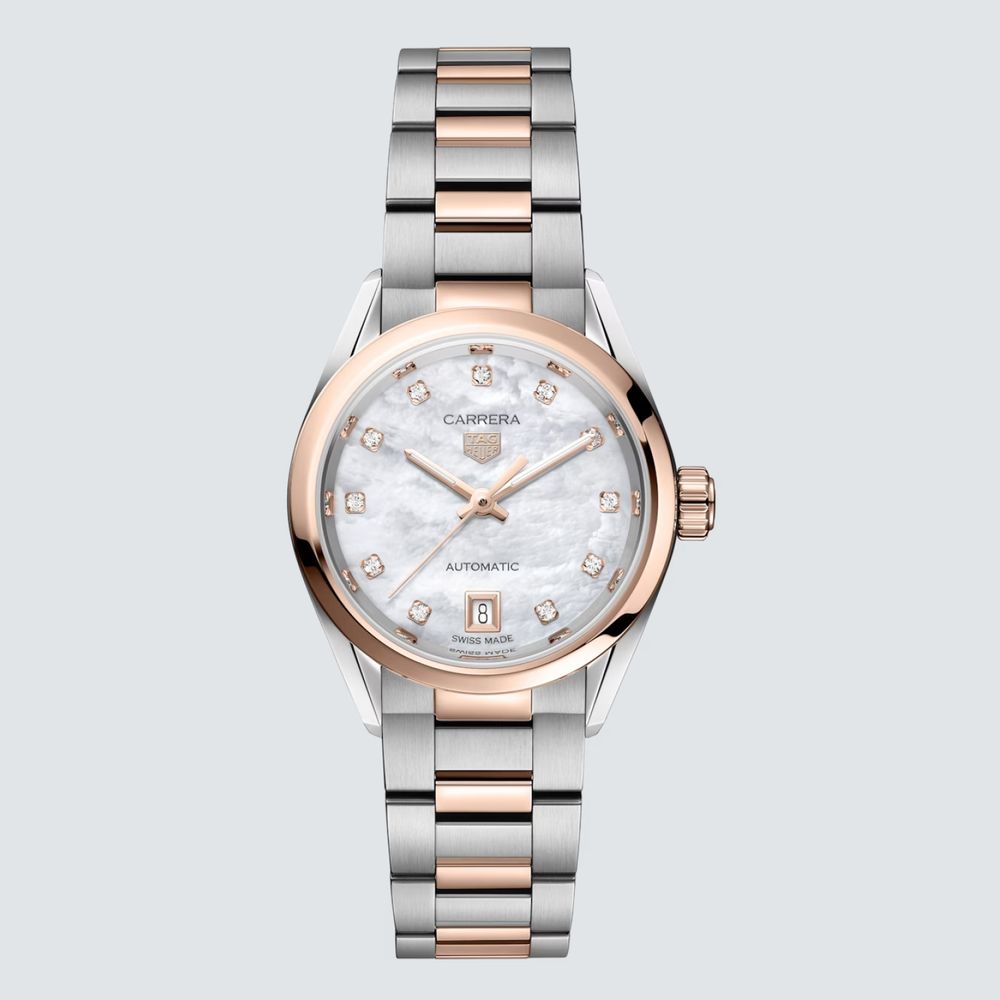 TAG Heuer Reloj Carrera Date de Acero con Oro Rosa 29 mm