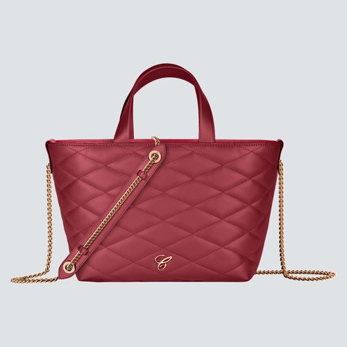 Chopard Bolso Tote Happy Hearts Mini Bordeaux Quilted Calfskin