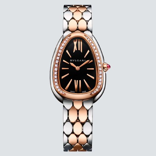 Bulgari Reloj Serpenti Seduttori Oro Rosa y Acero Dial Negro 33 mm
