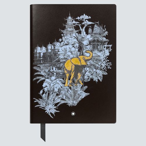 Montblanc Notebook #163 Mediano Meisterstück La vuelta al mundo en 80 días Rayas Marrones