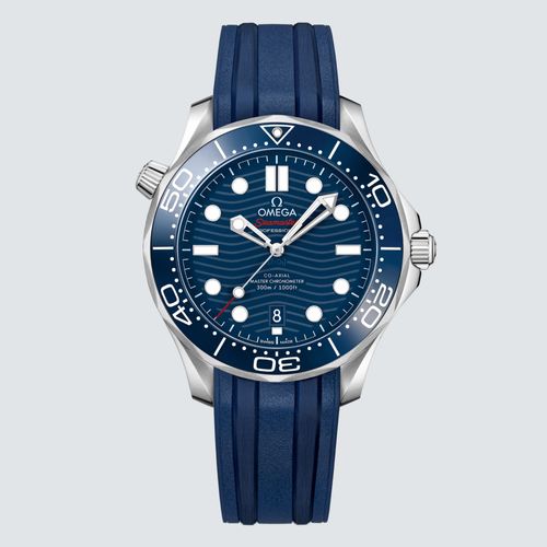 Omega Reloj Seamaster Diver 300m Co Axial Master Chronometer Correa de Caucho 42 mm