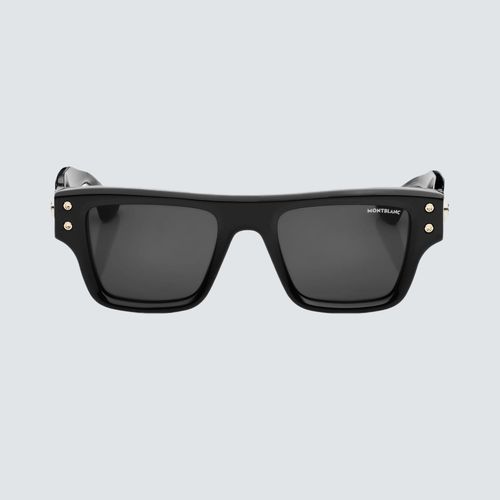 Montblanc Gafas de Sol Rectangulares con Montura de Acetato de Color Negro