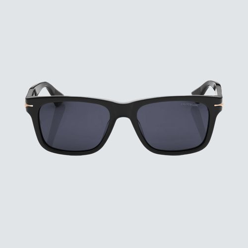 Montblanc Gafas de Sol Rectangulares con Montura de Acetato Negro Diseño de Plumín