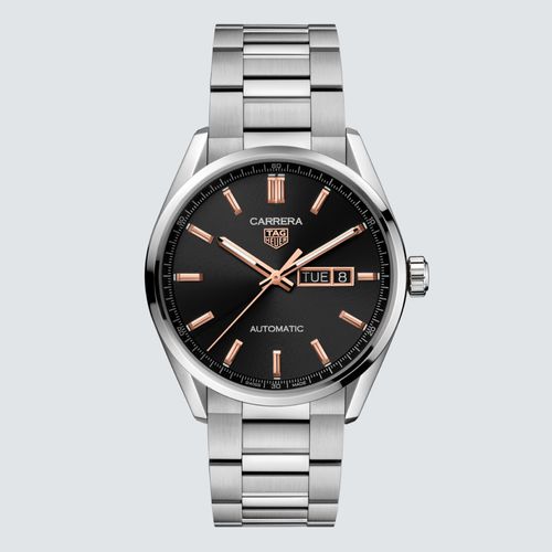 TAG Heuer Carrera Day-Date Automático Acero Dial Negro 41 mm
