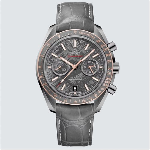Reloj Omega Speedmaster Dark Side Of The Moon Grey Ceramic On Leather Strap With Foldover Clasp 44.25mm