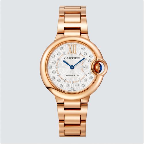 Cartier Reloj Ballon Bleu Oro Rosa y Diamantes 33 mm